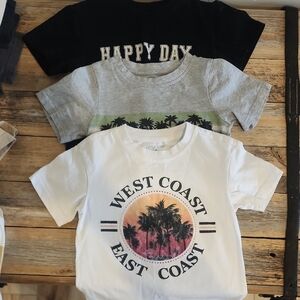Little Bipsy Short Sleeve Tees - Black, Gray, White